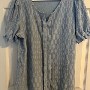 Textured Blue Blouse